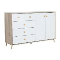 ราคา INDEX LIVING MALL ตู้ 2 บานเปิด 5 ลิ้นชัก รุ่น ORCHID สีธรรมชาติ/ขาว (YA28107)