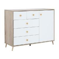 ราคา INDEX LIVING MALL ตู้ 1 บานเปิด 5 ลิ้นชัก รุ่น ORCHID สีธรรมชาติ/ขาว (YA28183)