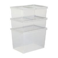 ราคา INDEX LIVING MALL ชุดกล่องพร้อมฝา รุ่นนิคโก้ ใสโปร่ง/เทา ขนาด 38.7x27.5x45 ซม. 8 ชิ้น/ชุด (YA29920)