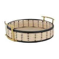 ราคา INDEX LIVING MALL ถาดใส่ของอเนกประสงค์ รุ่นสาน สีธรรมชาติ/ดำ ขนาด 34x32x10.5 ซม. (YA30559)