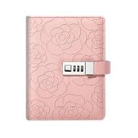 ราคา CASSA สมุดโน๊ตบันทึก B6 มีเส้น ที่ล็อครหัส ปกหนังลายดอกไม้ สีชมพู ขนาด 20x14x2.7 ซม. (YA31256)