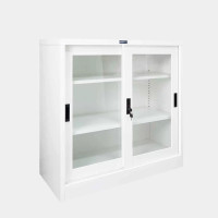 ราคา ICONIC ตู้เก็บเอกสารบานเลื่อนกระจกเตี้ย CSLG-Series สีขาว ขนาด 3 ฟุต (YA31383)