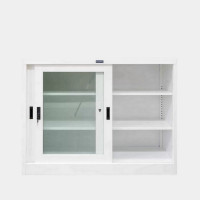 ราคา ICONIC ตู้เก็บเอกสารบานเลื่อนกระจกเตี้ย สีขาว ขนาด 4 ฟุต (YA31384)