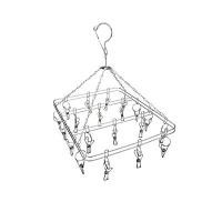 ราคา CASSA-CB0015-ห่วงตากผ้าสแตนเลสแบบสี่เหลี่ยม 20 ตัวหนีบ (YA32422)