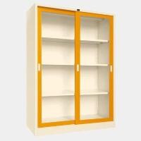 ราคา ICONIC ตู้บานเลื่อนกระจก ทรงสูง รุ่น LKAS-403 สีส้ม ขนาด 120x46x183 ซม. (YA35925)