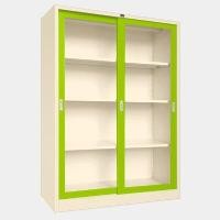 ราคา ICONIC ตู้บานเลื่อนกระจก ทรงสูง รุ่น LKAS-403 สีเขียว ขนาด 120x46x183 ซม. (YA35924)