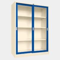 ราคา ICONIC ตู้บานเลื่อนกระจก ทรงสูง รุ่น LKAS-403 สีน้ำเงิน ขนาด 120x46x183 ซม. (YA35928)