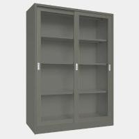 ราคา ICONIC ตู้บานเลื่อนกระจก ทรงสูง รุ่น LKAS-403 สีเทา ขนาด 120x46x183 ซม. (YA35930)