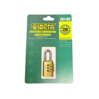 ราคา META กุญแจทองเหลือง ตั้ง 3 รหัส รุ่น 261-BC (กล่อง 12 ตัว) (YC52248)