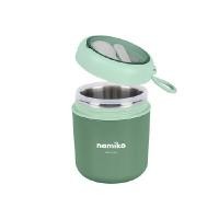 ราคา ถ้วยซุปสเตนเลสเก็บอุณหภูมิ namiko พร้อมช้อนและส้อม รุ่น TWS1015 - สีเขียว ความจุ 530 ml. (Y098562)