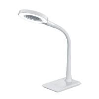 ราคา โคมไฟอ่านหนังสือตั้งโต๊ะ ระบบสัมผัสพร้อมแว่นขยาย (LED 7W) LUZINO รุ่น GX8289 สีขาว (Y001495)