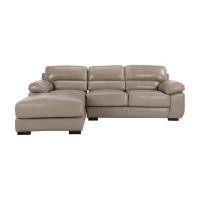 ราคา INDEX LIVING MALL โซฟาหนังแท้ผิวสัมผัส L-shape ด้านขวา รุ่นฟาริงตั้น - สีเทา (YA24870)