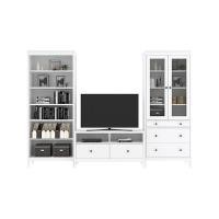 ราคา INDEX LIVING MALL ชุดตู้วางทีวี+ตู้สูงโล่ง 6 ชั้น+(ตู้สูง 2 บาน+ลิ้นชัก) รุ่นซานโตรินี สีขาว ขนาด 280 ซม. (YA26036)