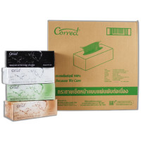 ราคา CORRECT กระดาษเช็ดหน้า ชนิดกล่อง หนา 2 ชั้น จำนวน 150 แผ่น/กล่อง x 36 กล่อง (YA07286)