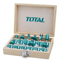 ราคา Total ดอกเราเตอร์ 12 ตัวชุด ในกล่องไม้ แกน 1/4 นิ้ว รุ่น TACSR0104121 ( Router Bits Set ) (YA25803)