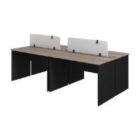 ราคา ชุดโต๊ะทำงานขาไม้ 4 ที่นั่ง พร้อมแผ่นกั้น INDEX LIVING MALL รุ่นแอคทีฟ ขนาด 240 ซม. - สีแนทเชอรัลโอ๊ค/ดำ (YA05258)