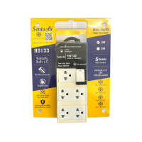 ราคา ปลั๊กพ่วงภายใน 5 ช่อง 1 สวิทช์ ความยาวสาย 3 เมตร (แพ็ค 6 ตัว) (YC52578)