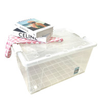 ราคา DMT EASY กล่องล้อเลื่อน กล่องเก็บของ 56 ลิตร พลาสติก PP สีดำใส (YC53328)