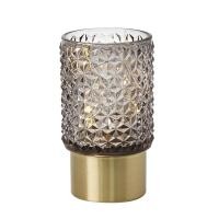 ราคา เชิงเทียนแก้วLED Round KASSA HOME รุ่น 182162-2 สีเทา (Y047348)