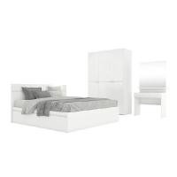 ราคา INDEX LIVING MALL ชุดห้องนอน รุ่นบลัง สีขาว ขนาด 6 ฟุต พื้นเตียง 2 ลิ้นชัก พร้อมตู้เสื้อผ้า 3 บานและโต๊ะเครื่องแป้ง (YA25062)