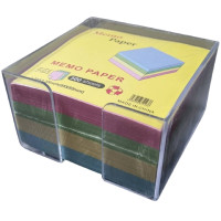 ราคา กระดาษโน้ต 500 แผ่น คละสี พร้อมกล่องอะคริลิคใส ขนาด 3.5x3.5 นิ้ว (3 ชุด) (YA38392)
