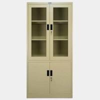 ราคา MEDILA ตู้เหล็กเก็บเอกสารบานเปิดสูงบนกระจก-ล่างทึบ ขนาด 85x180x39 ซม. สีครีม ระบบกุญแจ Cyber Lock (YB51110)