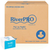 ราคา RIVERPRO กระดาษเช็ดปากป๊อปอัพหนา 1 ชั้น 200 แผ่น (60 ห่อ/กล่อง) (YC14774)