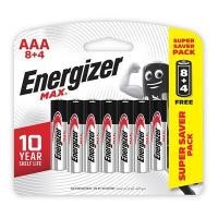 ราคา ถ่านอัลคาไลน์แม๊กซ์ แพ็ค 8+4 Energizer E92-AAA BP8+4 (8004526)