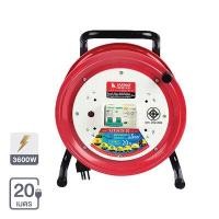 ราคา ล้อเก็บสายไฟเหล็ก 4 ช่อง VCT 3x1.5 SUMO รุ่น S231615-20 ขนาด 20 เมตร สีแดง (Y074636)