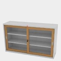 ราคา LUCKYWORLD ตู้บานเลื่อนกระจกเตี้ย รุ่น KSG-150 สีน้ำตาล ขนาด 5 ฟุต (เหล็กหนา0.6) (YA36168)