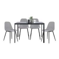 ราคา INDEX LIVING MALL ชุดโต๊ะอาหาร 4 ที่นั่ง รุ่นเฮนรี่+นอร์ร่าห์ (โต๊ะ 1+เก้าอี้ 4) - สีดำ/เทาอ่อน (Y085006)