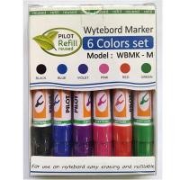 ราคา ปากกาไวท์บอร์ดหัวกลม คละสี(แพ็ค6) ไพล็อต WBMK-M-(MC6) (1011520)