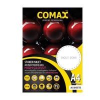 ราคา COMAX กระดาษสติกเกอร์อิงค์เจ็ท แบบมันวาว ขนาด A4 (20 แผ่น) (5006627)