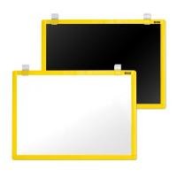 ราคา ไวท์บอร์ดแม่เหล็ก2 WH+BK Board ขอบสีเหลือง 30x40cm มุนเกียว PMB-131Y 30x40cm แผ่น (Y084812)