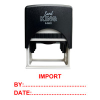 ราคา SANDKING ตรายางหมึกในตัว ข้อความ IMPORT BY:DATE สีแดง ขนาด 58x22 มม. (YC06572)