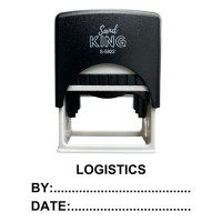 ราคา SANDKING ตรายางหมึกในตัว ข้อความ LOGISTICS BY:DATE สีดำ ขนาด 58x22 มม. (YC06595)