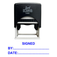 ราคา SANDKING ตรายางหมึกในตัว ข้อความ SIGNED BY:DATE ขนาด 58x22 มม. (หมึกเติมได้) (YC06608)