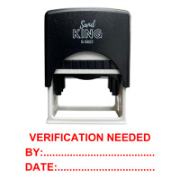 ราคา SANDKING ตรายางหมึกในตัว ข้อความ VERIFICATION NEEDED BY:DATE ขนาด 58x22 มม. สีแดง (YC06620)