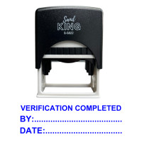 ราคา SANDKING ตรายางหมึกในตัว ข้อความ VERIFICATION COMPLETED BY:DATE ขนาด 58x22 มม. สีน้ำเงิน (YC06739)