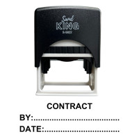 ราคา SANDKING ตรายางหมึกในตัว ข้อความ CONTRACT BY:DATE ขนาด 58x22 มม. สีดำ (YC06758)