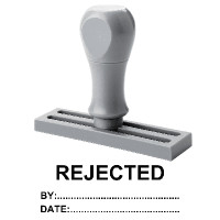 ราคา SANDKING ตรายางด้ามจับ ข้อความ REJECTED BY:DATE ขนาด 70x25 มม. (YC06927)