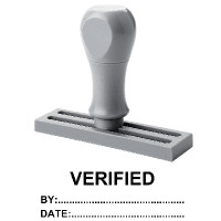 ราคา SANDKING ตรายางด้ามจับ ข้อความ VERIFIED BY:DATE ขนาด 70x25 มม. (YC07827)