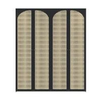 ราคา INDEX LIVING MALL ตู้เสื้อผ้า 4 บาน รุ่นอิตัล-สมาร์ท - สีธรรมชาติ/ดำ ขนาด 2 เมตร (YA24912)