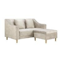 ราคา INDEX LIVING MALL โซฟาผ้า 2 ที่นั่ง พร้อมสตูล รุ่นโดโรธี - สีเบจ (YA24375)