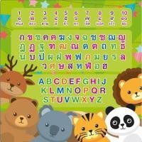 ราคา GOOD TO GO โต๊ะญี่ปุ่น พิมพ์ลาย ABC ALPHABET เคลือบ PVC ขา ABS สีเขียว 60X60CM (YD05128)