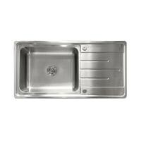 ราคา TECNOPLUS อ่างล้างจานฝัง 1 หลุม 1 ที่พัก รุ่น TNP CROWN 100 S ขนาด 100 ซม. (YC05180)