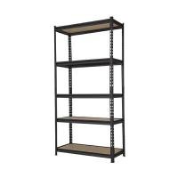 ราคา KASSA HOME ชั้นวางของอเนกประสงค์พื้นไม้เอ็มดีเอฟ 5 ชั้น สีดำ ขนาด 90x45x183 ซม. (YB02031)