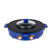 ราคา NEWWAVE เตาปิ้งย่าง-หม้อสุกี้ 2in1 รุ่น NW-BBQ1504 สีน้ำเงิน (0097224)