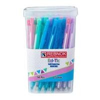 ราคา ปากกาลูกลื่น0.5มม.1x50น้ำเงินด้ามพาสเทล เร็บน็อค EZITIC (1006999)