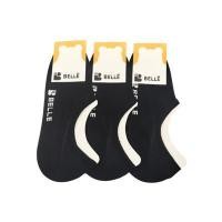 ราคา PK ถุงเท้าข้อสั้น BELLE ซิลิโคนที่ส้น สีดำ (แพ็ค 12 คู่) (YC94102)